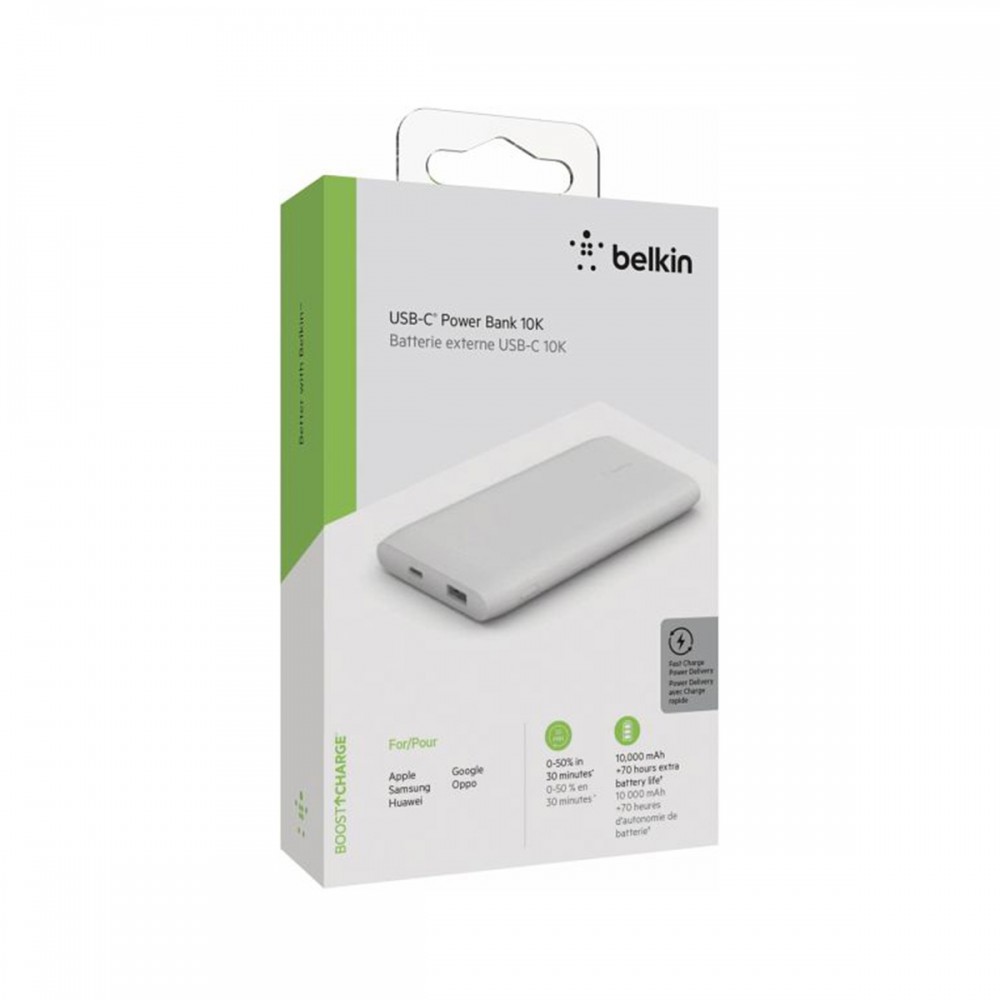 Външни батерии / Power bank - Външна батерия Belkin BOOST CHARGE 10000 mAh с USB-C White