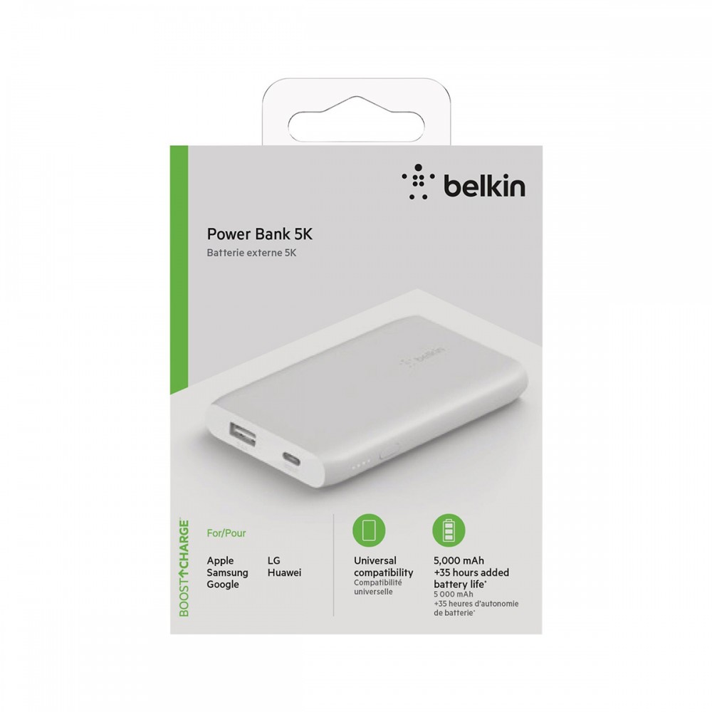 Външни батерии / Power bank - Външна батерия Belkin BOOST CHARGE 5000 mAh White