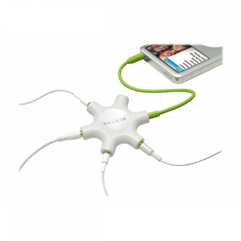 Други аксесоари - Кабел Belkin Rockstar Headphone Splitter 3.5mm White/Green