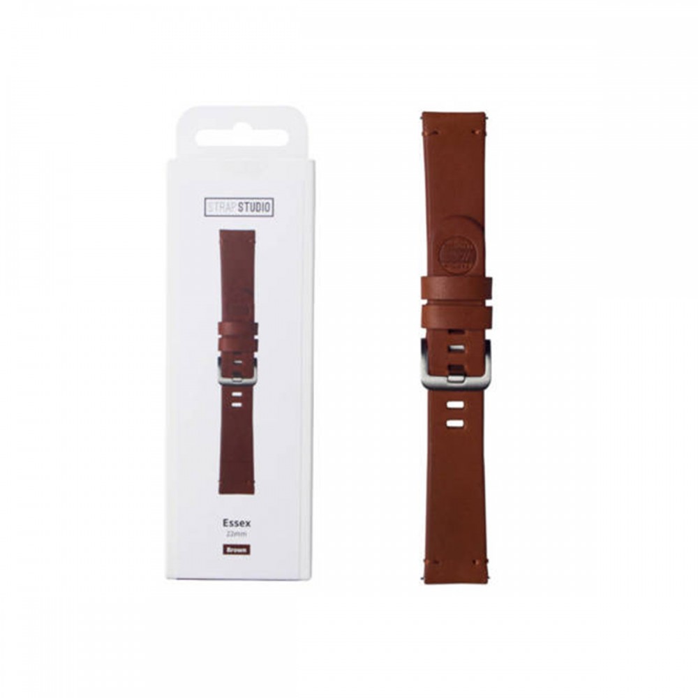 Каишки за Смарт часовници - Кожена каишка Strap Studio Essex за Galaxy Watch 22мм Brown