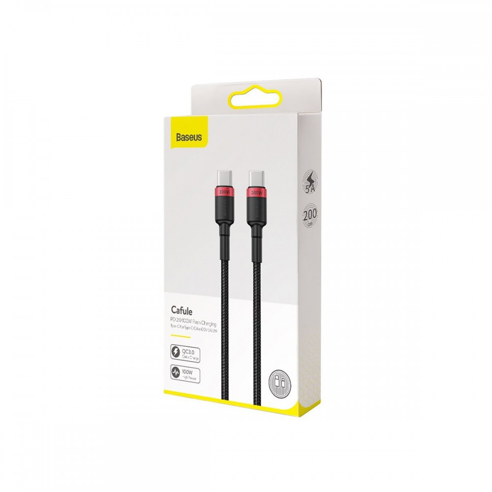 USB кабели - Кабел Baseus Cafule CATKLF-AL91, USB-C to USB-C, 100W