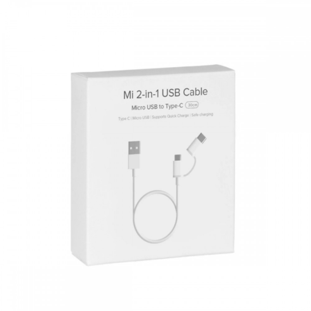 USB кабели - Кабел Xiaomi Mi 2-in-1 USB-A към USB-C или Micro USB