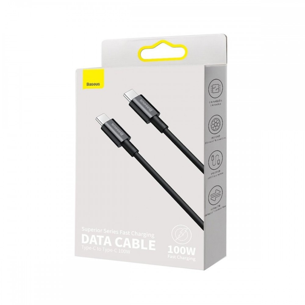 USB кабели - Кабел Baseus Superior Series Fast Charging CATYS-C01, USB-C to USB-C, 100W, 2m