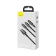 USB кабели - Универсален кабел Baseus Tungsten Gold 3-in-1 Black