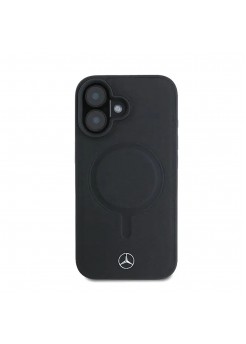 Оригинален калъф Mercedes Plain Smooth Leather за iPhone 16 с MagSafe  | Аксесоари